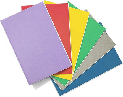 6 Pack Blank Books for Kids - 5.5"x 8.3", 60 Pages - Small Notebooks Bulk, Girls Journals for Drawing & Writing, Sketchbooks w/Colorful Soft Cover, Unlined Paper, A5 Travel Size (Dark)