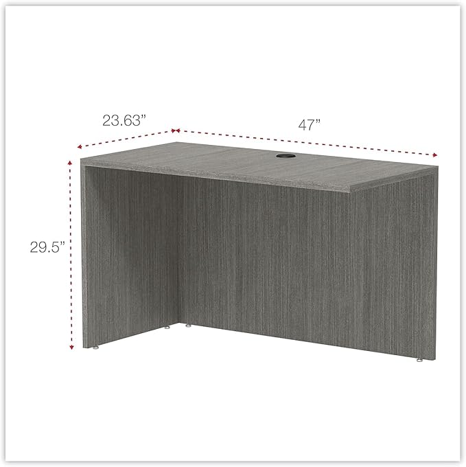 Alera ALEVA354824GY 47.25 in. x 23.63 in. x 29.5 in. Valencia Series Reversible Return/Bridge Shell - Gray