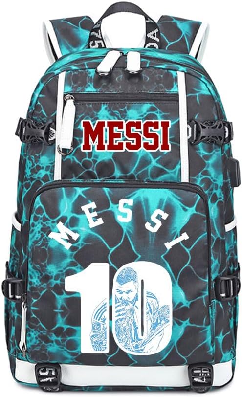 Soccer Superstar M-essi 10 Multifunctional Laptop Backpack Teenage Travel Backpack Fans Schoolbag (B1)