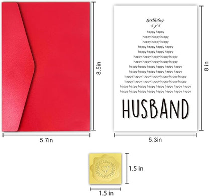 Happy Birthday Card for Husband Men, Romantic Heart Husband B-Day Card from Wife Woman, Special Birthday Gift