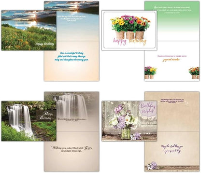24 Birthday Cards - King James Version Scripture - Religious Boxed Birthday Cards Assortment - Christian Birthday Cards with Envelopes - Birthday Blessings Greeting Cards