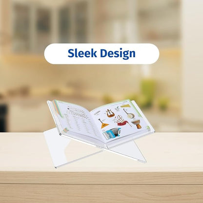 Acrylic Book Display Stand - Cookbook Holder for Kitchen, Clear