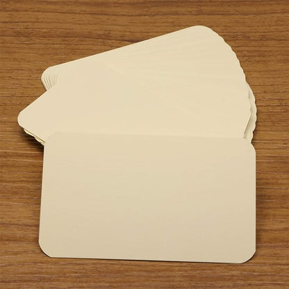 Penta Angel 100 Pcs Mini Paper Blank Gift Notes Cards DIY Craft Small Word Business Message Cards (Beige)