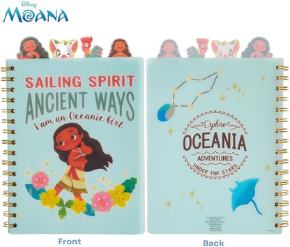 Innovative Designs Disney Moana Tab Journal Notebook for Kids, Spiral Bound, 96 Lined Pages, 8 x 7 inches