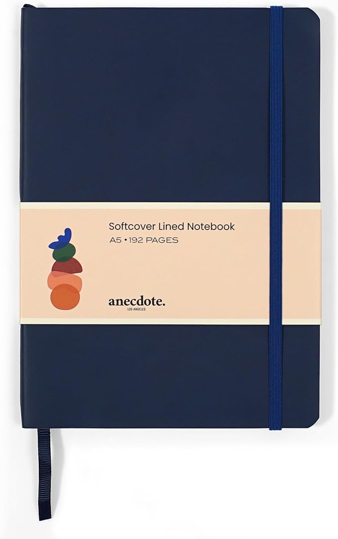 Softcover Ruled Journal with Thick 80 gsm Lined Cream Paper A5 size (8.3 inches x 5.4 inches) - Daily Writing Notebook Journal for Travel, School and Office Use - Diary Journal for Women and Men - Midnight Blue