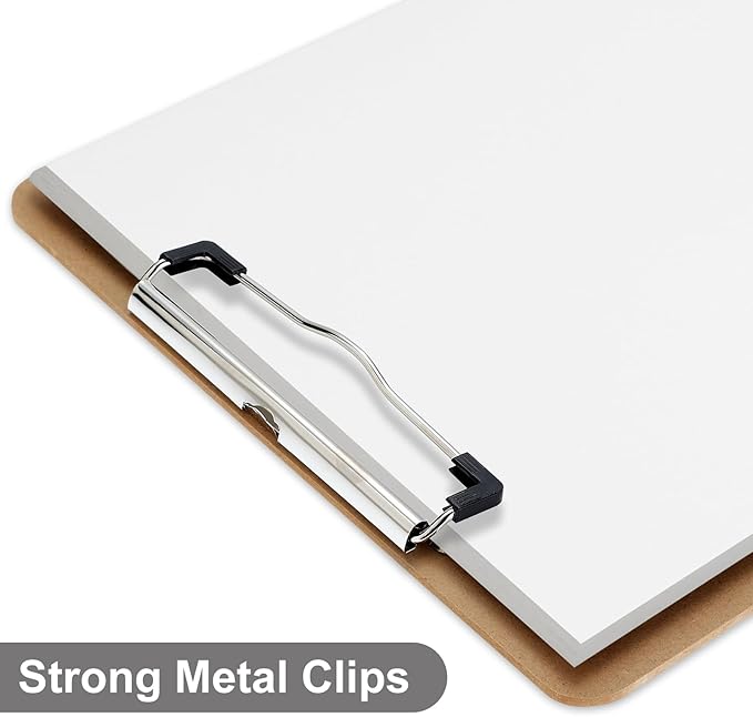 Wood Clipboards 40 Pack, Letter Size Hardboard Clip Board 8.5x11 for Classroom, Students, Kid, A4 Standard Clipboard Size 9" x 12.5" with Low Profile Clip, Office Supply, School Supply.