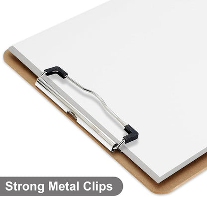 Wood Clipboards 40 Pack, Letter Size Hardboard Clip Board 8.5x11 for Classroom, Students, Kid, A4 Standard Clipboard Size 9" x 12.5" with Low Profile Clip, Office Supply, School Supply.