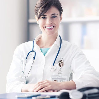 Badge Reels Retractable，Double Sided Color Print Pattern Retractable Badge Holders，with Retractable Keychain, Badge Clip and Key Ring，Durable Nylon Retractable Rope，Leopard Print