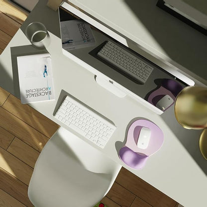 ErgoComfort Gel Wrist Rest Mouse Pad-Ergonomic Office Mousepad with Wrist Support-Non-Slip, Design Desk Accessories Mat for Home&Game Decor (06Amethyst Shade)