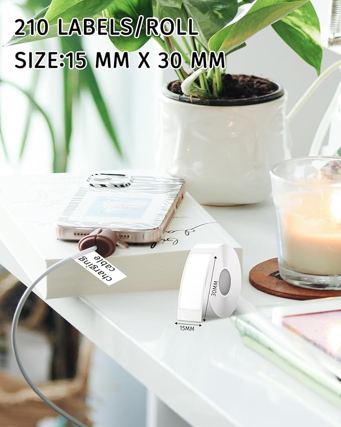 iEager Label Maker Tape, 15mm x 30mm, White Sticker Thermal Paper, Household Storage Labels, Self-Adhesive Label Tape, Set of 3