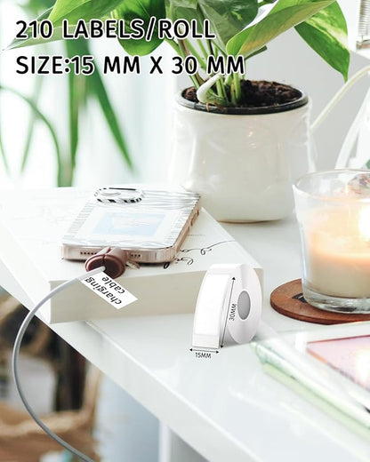 iEager Label Maker Tape, 15mm x 30mm, White Sticker Thermal Paper, Household Storage Labels, Self-Adhesive Label Tape, Set of 3