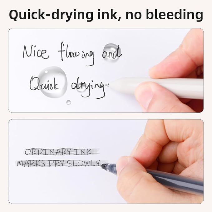 NUSIGN Gel Pens, 5 Pcs 0.5mm Retractable Quick Dry Black Ink Fine Point Rolling Ball Gel Pen, Smooth Writing No Bleed for Journaling Note Taking, Home School Office Supplies