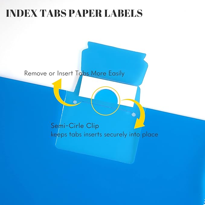 Spiral Notebook - 5 Subject Notebook, College Ruled Notebook With Dividers Pocket, Tabs Label (5PackBlack)