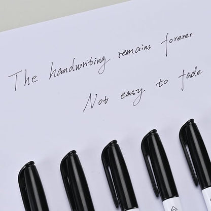 Permanent Markers, Ultra Fine Point, Black, 150 Count, 0.4mm, Fine tip permanent marker set, quick dry, waterproof, fading resists, durable, marks on paper, glass, ceramic, plastic, wood, rock, metal