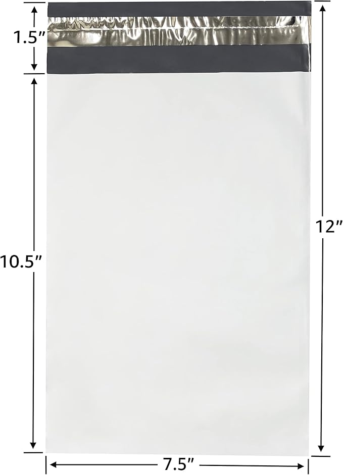 Colored Poly Mailers Pack of: (White, 7.5" x 10.5" pack of 200) Be creative with your packaging with Colored mailers