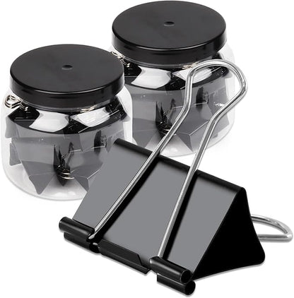 Ufmarine Extra Large Binder Clips Standard 2 inch Length, 1 inch Capacity, 40 Pcs Jumbo Binder Clips for Office