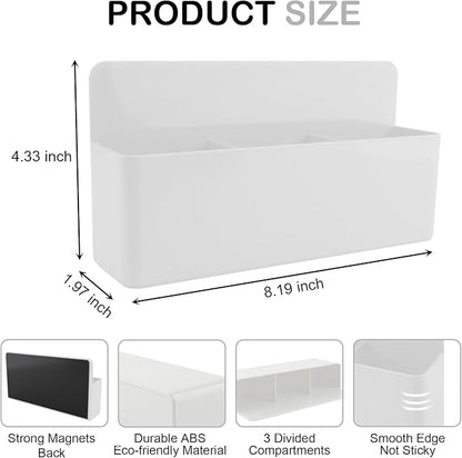 Magnetic Pen Holder,3 Compartments Magnetic Dry Erase Marker Holder,Extra Strong Magnet Storage Marker Pen Pencil Organizer for Refrigerator,Whiteboard,Locker Accessories(Long Style)