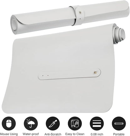 ‎Boutilon Leather Mouse Pad,Extended Desk Pad for Keyboard and Mouse Non-Slip Study Desk Writing Pad Desktop Protector for Home Office Accessories,35"x 17"(L-White)