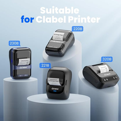 Clabel Thermal Label for 221B Label Maker, 1.57'' x 2.76'' (40x70mm) Thermal Sticker Labels Tape, Waterproof Oil-Proof Tear-Proof Labels Paper, 1 Roll of 105PCS Self-Adhesive Multipurpose Tape