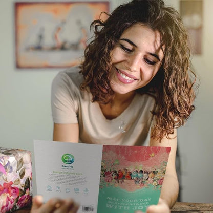 Tree-Free Greetings - Birthday Card - Artful Designs - 1 Card + Matching Envelope - Made in USA - 100% Recycled Paper - 5 x 7 - Overcrowded with Joy (VO69645)