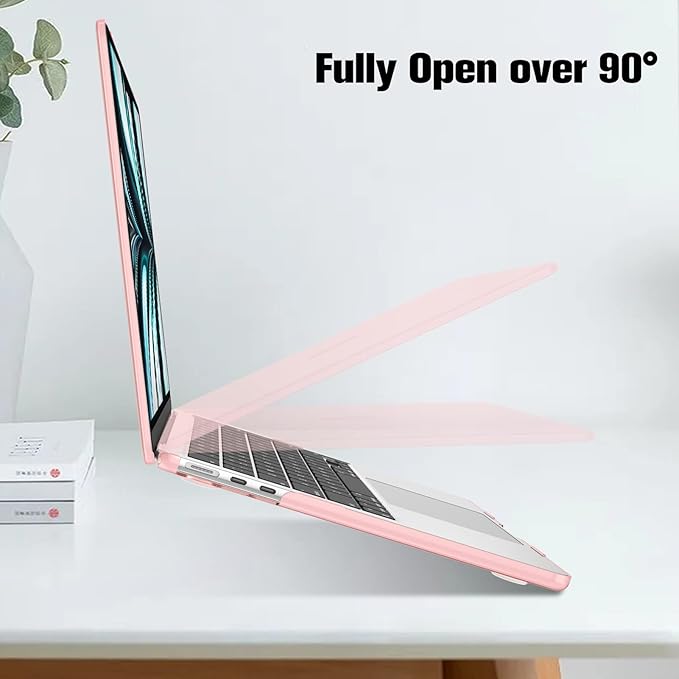 Fintie Case for MacBook Air 13.6 Inch A3113 A2681 (2022 2023 2024 Release) - Snap On Hard Shell Cover for MacBook Air 13.6" M2 M3 Chip with Liquid Retina Display and Touch ID (Crystal Pink)