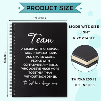 Team 160 Blank Pages Spiral Notebook, Team Notebooks for Employees, Team Gifts for Staff, Teamwork Gifts for Coworkers, Team Member Gifts for Colleagues, Team Appreciation Journal D