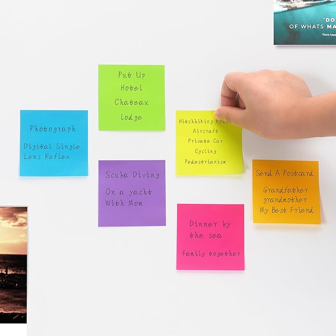 Pop Up Sticky Notes 3x3 inch Bright Colors Self-Stick Pads 24 Pads/Pack 70 Sheets/Pad Total 1680 Sheets