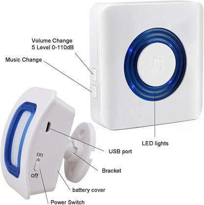 Caregiver Pager Wireless Motion Sensor Alert Room Bed Alarm and Fall Prevention for Elderly Dementia Patients (3 Receiver+2 Monitor Motion)