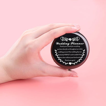 UJIMS Wedding Planner Gift Wedding Coordinator Makeup Mirror Event Planner Thank You Gift from Bride Groom (WeddingPlannerBlack)