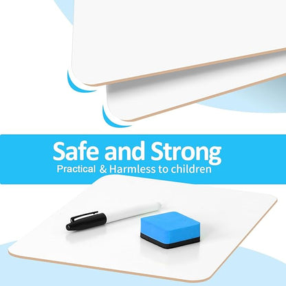 Dry Erase LapBoards, PANDRI 12 Pack Double Sided 12.5 x 9 Inch Whiteboards with 12 Erasers and 12 Markers, Dry Erase Boards for Kids Students Classroom Teacher Supplies