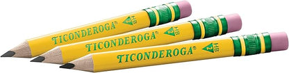Ticonderoga My First Short Triangular Wood-Cased Pencils, #2 HB Soft, Yellow, 36 Count
