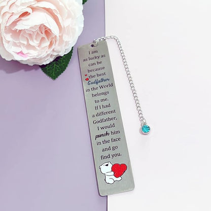 Godfather Bookmarks Fathers Day Gift Bookmarker Appreciate Birthday Present Men Retirement Appreciate The Best Godfather in The World Family Love Keepsakes Christmas Thanksgiving Book Accessory