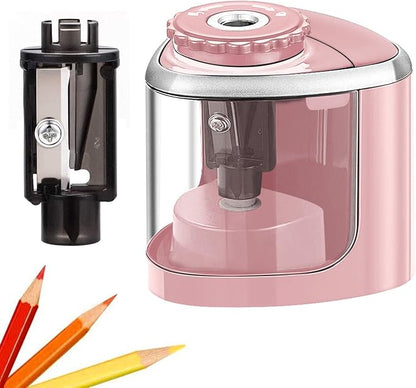 Pencil Sharpener Electric Pencil Sharpener for Kids, Blade to Fast Sharpen, Suitable for No.2/School/Classroom/Office/Home (Pink)