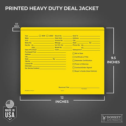 Printed Heavy Duty Deal Jackets - Yellow (100 Shrink Wrapped)