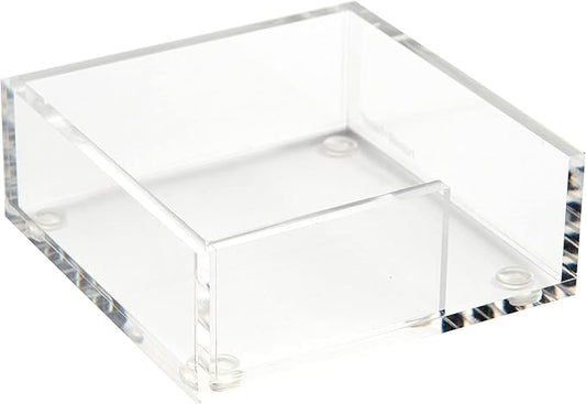 russell+hazel Acrylic Sticky Notes Bloc Tray, Home and Work Office Organization, 4” W x 4” L x 1.5” H, 1 Count