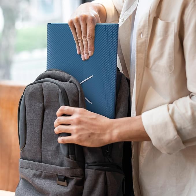 SKYDUE Accordion File Organizer, Expanding File Folder with 7 Pockets, Portable Receipt Paper Documents Organizer, Letter Size Filing Folder School Office Supplies Dark Blue Darkblue