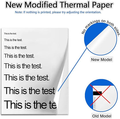 200 Sheets US Letter Size Thermal Paper(100 Folded & 100 Single), Thermal Printer Paper 8.5 x 11 Inch, Printer Paper for M08F/A40 Thermal Portable Printer