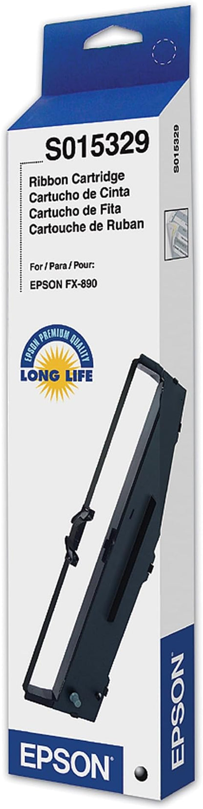 Epson S015329 FX-890 Fabric Ribbon -Cartridge (Black) in Retail Packaging