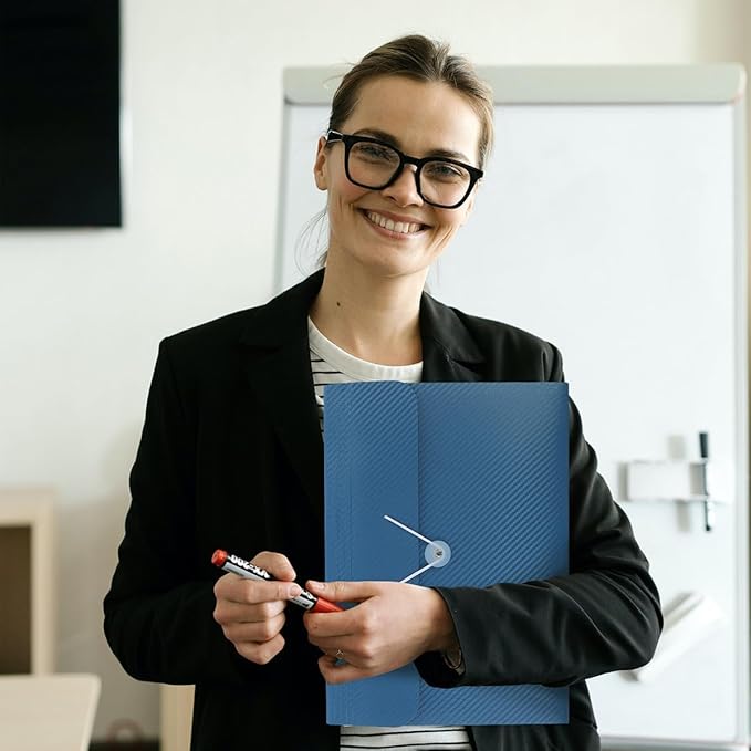 SKYDUE Accordion File Organizer, Expanding File Folder with 7 Pockets, Portable Receipt Paper Documents Organizer, Letter Size Filing Folder School Office Supplies Dark Blue Darkblue