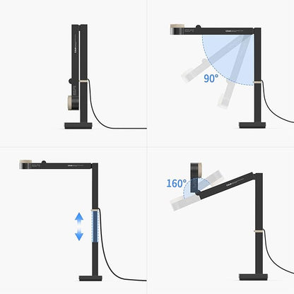 CZUR Fancy S Pro 12MP USB Document Camera for Teacher, 4K Webcam with Microphone and LED Light, Up to 60fps, Auto Focus, for Remote Teaching, Live Streaming, Web Conference, for Mac and Windows