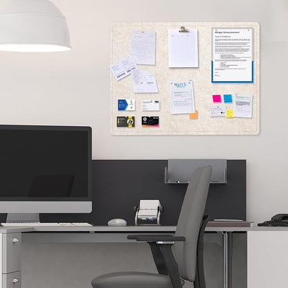 Bulletin Board, 24 x 18 inches Decorative Felt Pin Board, Cork Board Alternative for Wall, Foldable Photo Board with 20 Pushpins - Oatmeal