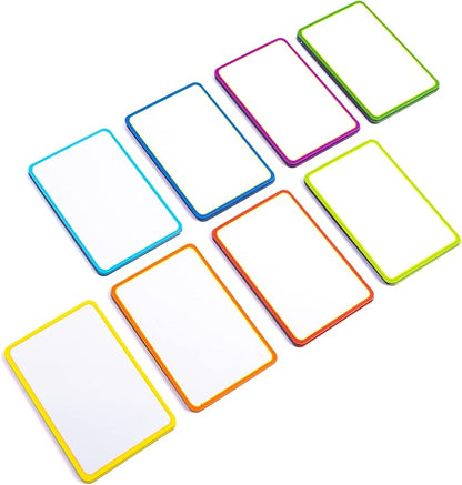 Availey 40 Pieces (3 x 2") - Colored Border Magnetic Dry Erase Labels - Reusable Strips for Classroom Home Office Garage - Refrigerator Blank Writable Erasable Cards - Name Tags Students Locker Shelf