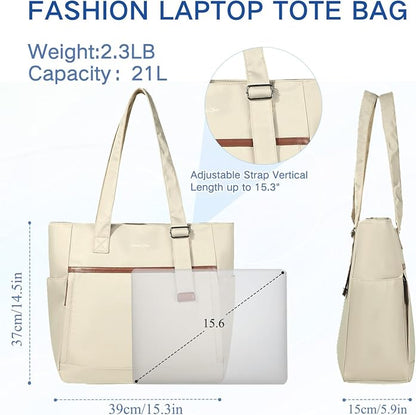 Chase Chic Laptop Bag for Women, Trendy Work Tote Bag Ladies 15.6 inch Computer Bag Fashion Business Handbag for Travel