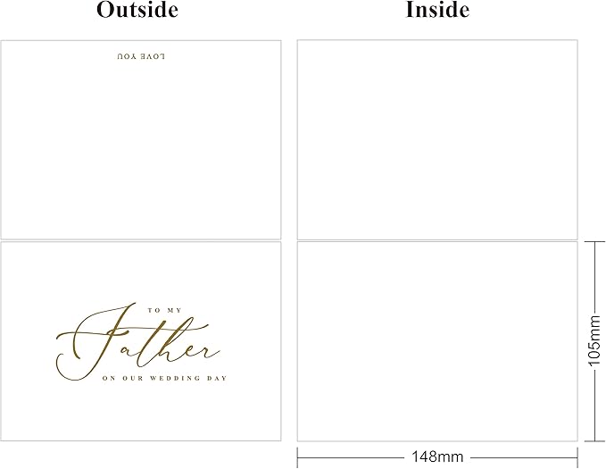 LADY&HOME Set of 2 Wedding Day Cards to Father and Mother,To My Father and Mother on My Wedding Day Card (C2:Father & Mother)