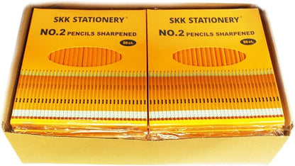 SKKSTATIONERY 600Pcs 2 HB Pencils Pre-sharpened pencils Set, Woodcase Lead Pencils Sharpened for School and Teacher Supplies, Writing, Drawing and Sketching 50 Pcs*12 Boxes