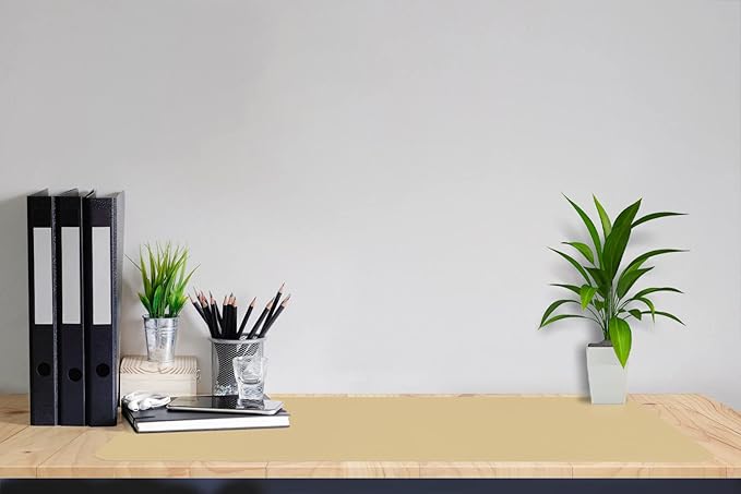 Boutilon Leather Desk Pad, 30" x 14", Non-Slip, Waterproof PU Leather, Golden