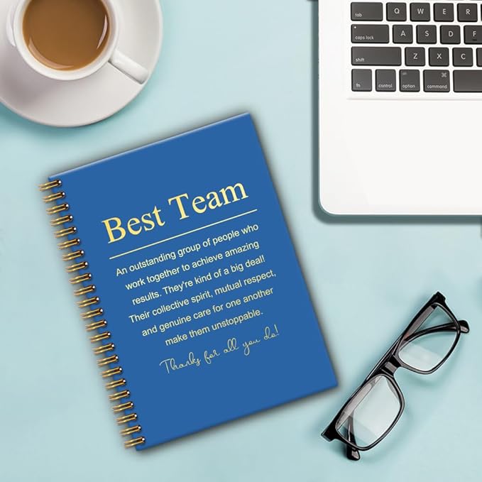 Best Team 160 Blank Pages Blue Spiral Notebook, Employee Thank You Gifts, Team Appreciation Gifts, Team Notebooks for Employees, Team Member Gifts for Coworkers, Teamwork Gifts for Staff I