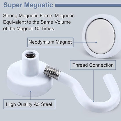 DIYMAG Magnetic Hooks, 30Lbs Strong Heavy Duty Cruise Magnet S-Hooks for Classroom, Fridge, Hanging, Cabins, Grill, Kitchen, Garage, Workplace and Office etc, (75 Pack-White)