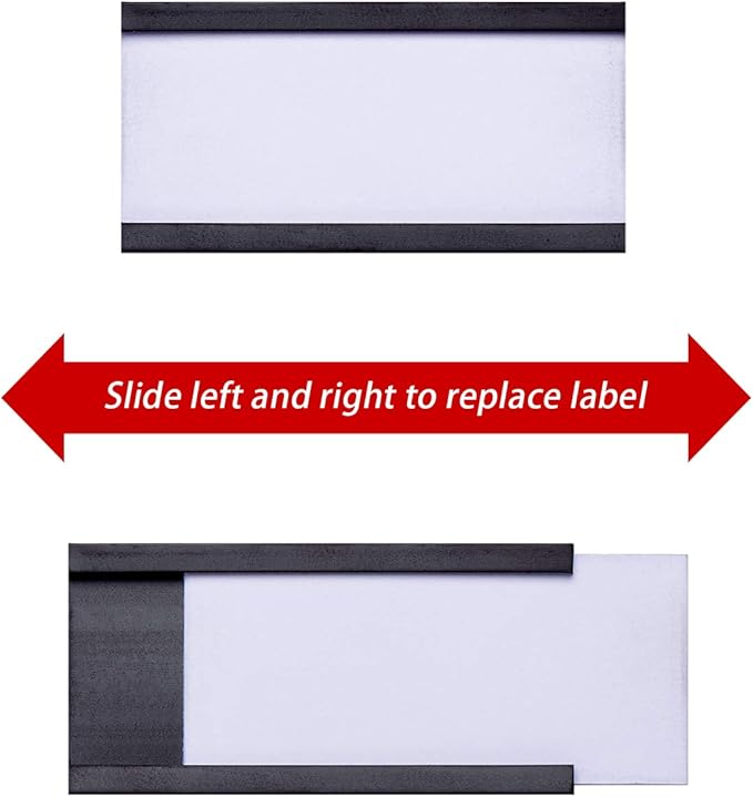 Eeoyu Magnetic Label Holders with Magnets Magnetic Data Card Holders with Clear Plastic Protectors for Metal Shelf, Whiteboard, Set of 30 (1 x 2 Inch)