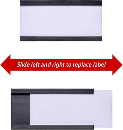Eeoyu Magnetic Label Holders with Magnets Magnetic Data Card Holders with Clear Plastic Protectors for Metal Shelf, Whiteboard, Set of 30 (1 x 2 Inch)